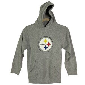 Pittsburgh Steelers NFL Youth Hoodie Sweatshirt Boys Size 8 Black Pocket
